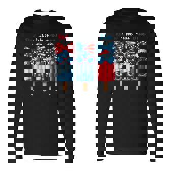Red White & Blue 4Th July American Flag Coquette Popsicle Long Sleeve T-Shirt - Thegiftio UK