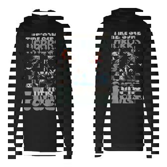 There's Some Horrors In This House Horror Characters Long Sleeve T-Shirt - Monsterry