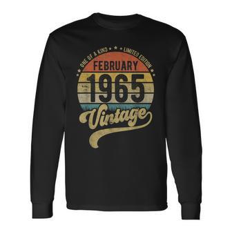 Reto 57歳の誕生日 57歳 1965年2月生まれ 長袖Tシャツ - Kawaiitshirt