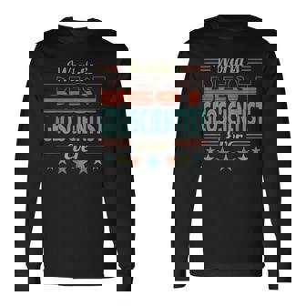 Retro Badge Worlds Best Geoscientist 長袖Tシャツ - Kawaiitshirt