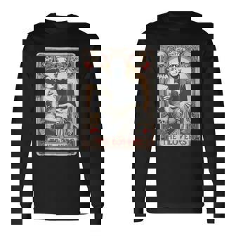 Retro Halloween Frankenstein Lovers Tarot Card Halloween Long Sleeve T-Shirt - Monsterry