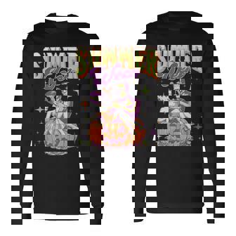 Retro Happy Summerween Frankenstein Monster And Bride Long Sleeve T-Shirt - Monsterry