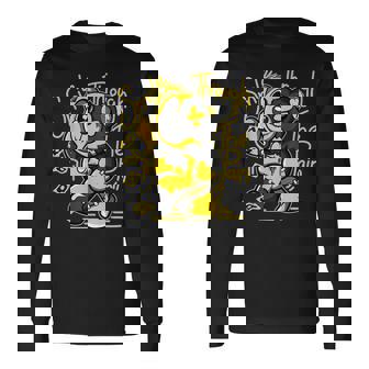 Retro Thunder Yellow 4S Black White Color Match Long Sleeve T-Shirt - Thegiftio