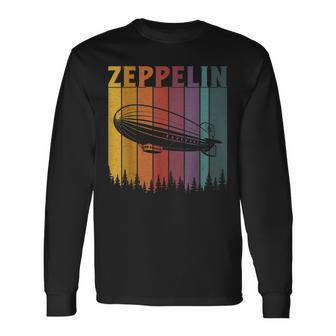 Retro Zeppelin 70S 80S Dirigible Airship Zepelin Vintage Long Sleeve T-Shirt - Thegiftio UK