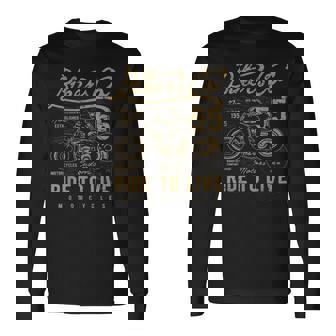 Ride To Live アンティーク風ビンテージレトロアメリカンバイク 長袖Tシャツ - Kawaiitshirt