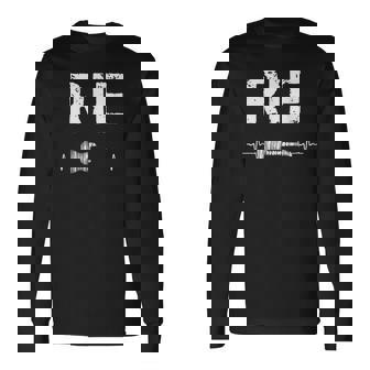 Rie ギター ハートビート 音楽 ギタリスト レトロ ヴィンテージ 長袖Tシャツ - Kawaiitshirt