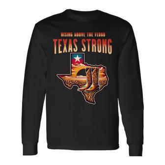 Rising Above The Flood Texas Strong Cowboys Long Sleeve T-Shirt - Thegiftio UK