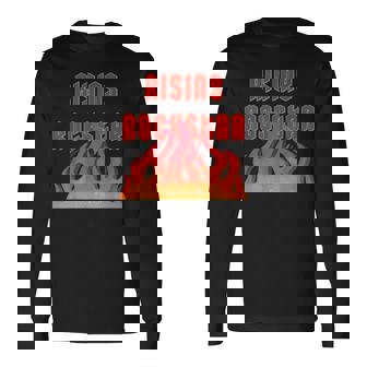 Rising Rockstar Fire Rocker Music Fun ロジックロックスター フェスティバル 長袖Tシャツ - Kawaiitshirt