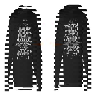 Rock And Roll Guitar Vintage Rock Music Long Sleeve T-Shirt - Monsterry