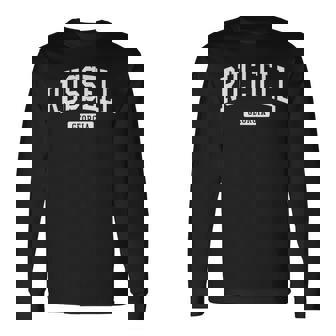 Russell Georgia Ga ビンテージ アスレチック スポーツデザイン 長袖Tシャツ - Kawaiitshirt