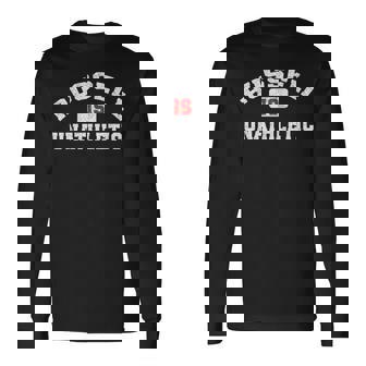 Russell Is Unathletic ユーモラスなアスリート プットダウン 長袖Tシャツ - Kawaiitshirt