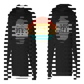 Rusty 名称 レトロ・ヴィンテージ・サンセット 限定版 長袖Tシャツ - Kawaiitshirt