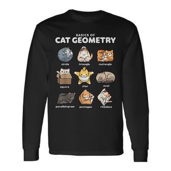 Basics Of Cat Geometry Cat Shapes Long Sleeve T-Shirt - Thegiftio UK