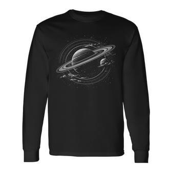 Saturno Planeta Astronomía Ciencia Ficción Galaxy Universo Camiseta de manga larga - Regaloses