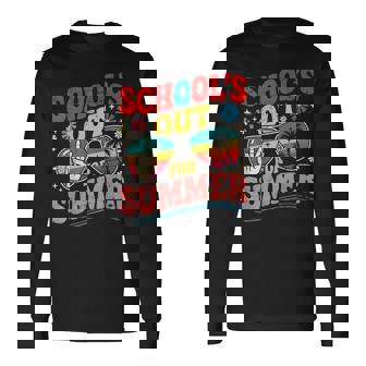School's Out For Summer Teachers Last Day Of School Retro Long Sleeve T-Shirt | Mazezy