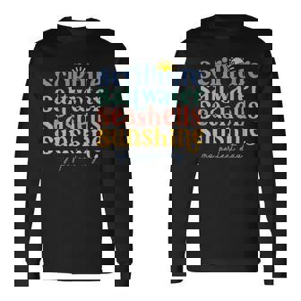 Scripture Saltwater Seashells Sunshine My Perfect Day Long Sleeve T-Shirt - Monsterry