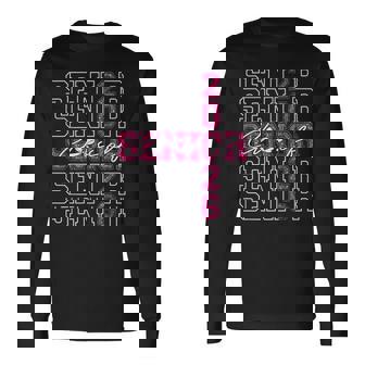 Senior 2026 Class Of 2026 Coquette Pink Bow Graduation 2026 Long Sleeve T-Shirt | Seseable CA