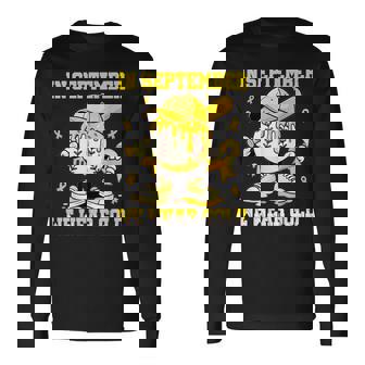 In September We Wear Gold Baseball Drip Boy Childhood Cancer Long Sleeve T-Shirt - Monsterry