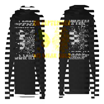 In September We Wear Gold Child Childhood Cancer Awareness Long Sleeve T-Shirt | Seseable CA