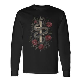 Serpents Et Roses Autour D'une Épée Gothique T-shirt à manches longues - Cadeauxyz