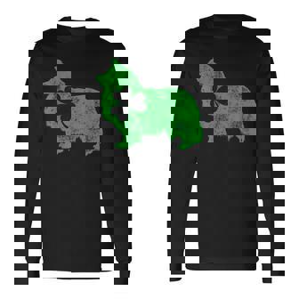 Shetlandheepdog シェルティ セントパトリックデー メンズ シャムロックドッグ 長袖Tシャツ - Kawaiitshirt