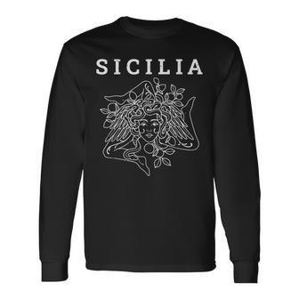 Sicileicilia Italie Île De Palerme Italien T-shirt à manches longues - Cadeauxyz