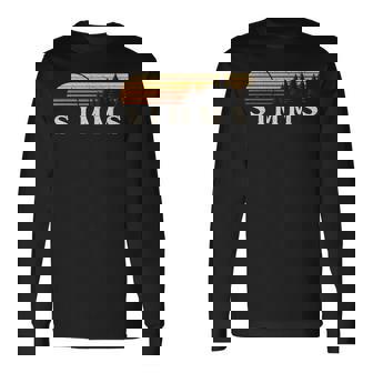 Simms Tx ビンテージ エバーグリーン サンセット 80年代 レトロ 長袖Tシャツ - Kawaiitshirt