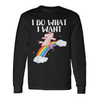 Simpatico Unicorno Kawaii Che Faccio Quello Cheoglio Unicorno Arcobaleno Maglietta a maniche lunghe - Novitaregali