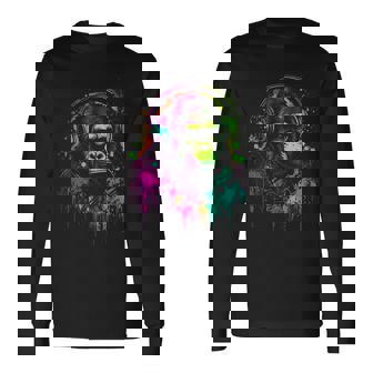 Singe Monkey Dj Écouteurs & Lunettes Deoleil Gorilla Fun P T-shirt à manches longues - Cadeauxyz