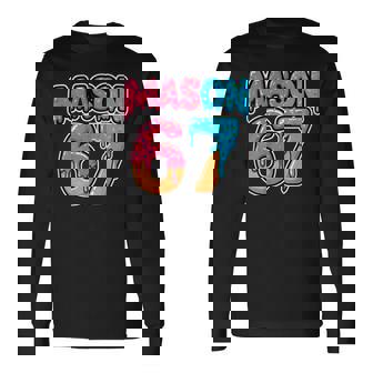 Six Seven Meme Mason 67 Ice Cream Drip On Back Long Sleeve T-Shirt | Seseable CA