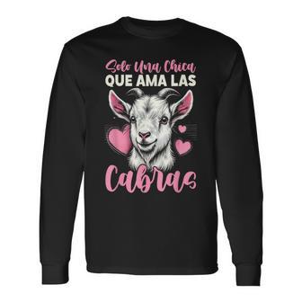 Solo Una Chica Que Ama Las Cabras Amante De Cabras Camiseta de manga larga - Regaloses