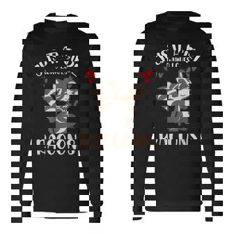 Sólo Una Chica Que Ama Los Mapaches Animal Zoo Mapache Camiseta de manga larga - Regaloses