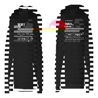 Sorry I Dgaf Hidden Message Retro Guitar Long Sleeve T-Shirt - Thegiftio UK