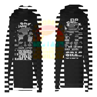 Sorry I Wasn't Listening アニマル モンキー ゴリラ レトロ 男性用 長袖Tシャツ - Kawaiitshirt