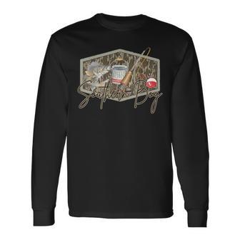 Southern Boy Fishing Camouflage Old Camo Southern Vibes Long Sleeve T-Shirt - Thegiftio UK