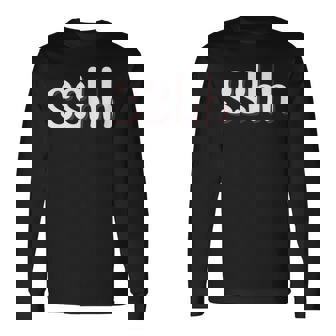 Sshh Cita Deilencio Cita Divertida Yilenciosa Humor Camiseta de manga larga - Regaloses