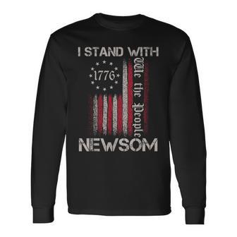 I Stand With Gavin Newsom California Governor Long Sleeve T-Shirt - Thegiftio UK