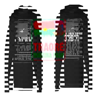 I Stand With Ibrahim Traoré Long Sleeve T-Shirt - Thegiftio UK