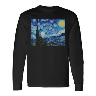 The Starry Night By Vincent Van Gogh 1889 Famous Painting Long Sleeve T-Shirt - Monsterry