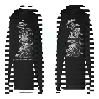 Statue Of Liberty Crying Long Sleeve T-Shirt | Mazezy