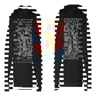 Stop Makingensee おしゃべりヘッド レトロ 面白いデザイン 長袖Tシャツ - Kawaiitshirt