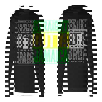 Straight Outta Jamaica ジャマイカ カリビアン レトロ レゲエ パーティー 長袖Tシャツ - Kawaiitshirt