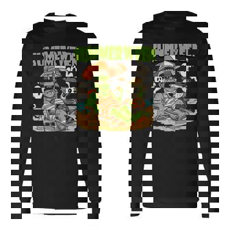 Summerween Horror Characters Halloween On The Beach Long Sleeve T-Shirt - Thegiftio