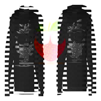 Superbe Fraise Avec Lunettes Deoleilides Pour Les Amateurs De Fruits T-shirt à manches longues - Cadeauxyz