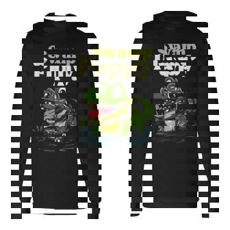 Swamp Puppy Cocodrilo Adorable Dibujos Camiseta de manga larga - Regaloses