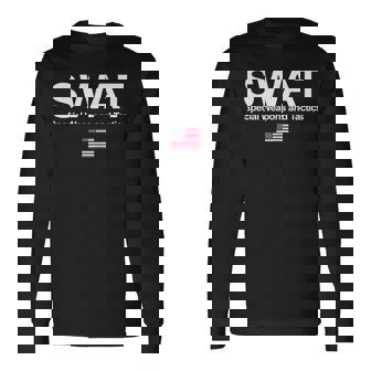 Swat シャツ Unitedpecial Police Usa フラッグ 胸ロゴ 長袖Tシャツ - Kawaiitshirt