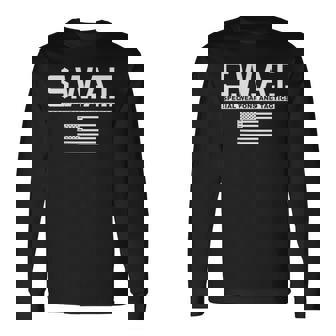 Swat スペシャル 武器と戦術警察WAT 長袖Tシャツ - Kawaiitshirt