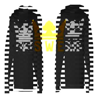 Swe With A Royal Crown スウェーデン 長袖Tシャツ - Kawaiitshirt