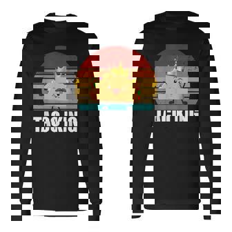 Taco King For Tacos Lover メキシカンタコス ファニー タコス サンセット 長袖Tシャツ - Kawaiitshirt