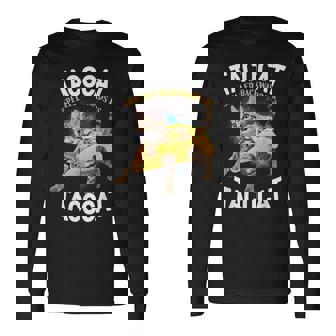 Tacocatpeled Backward シャツ シンコ・デ・マヨ 猫 タコス好き 長袖Tシャツ - Kawaiitshirt